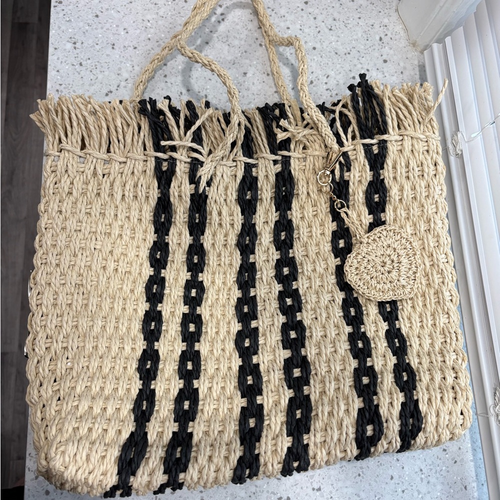 NWOT Haute Hippie Straw Beach Tote - Picture 4 of 6